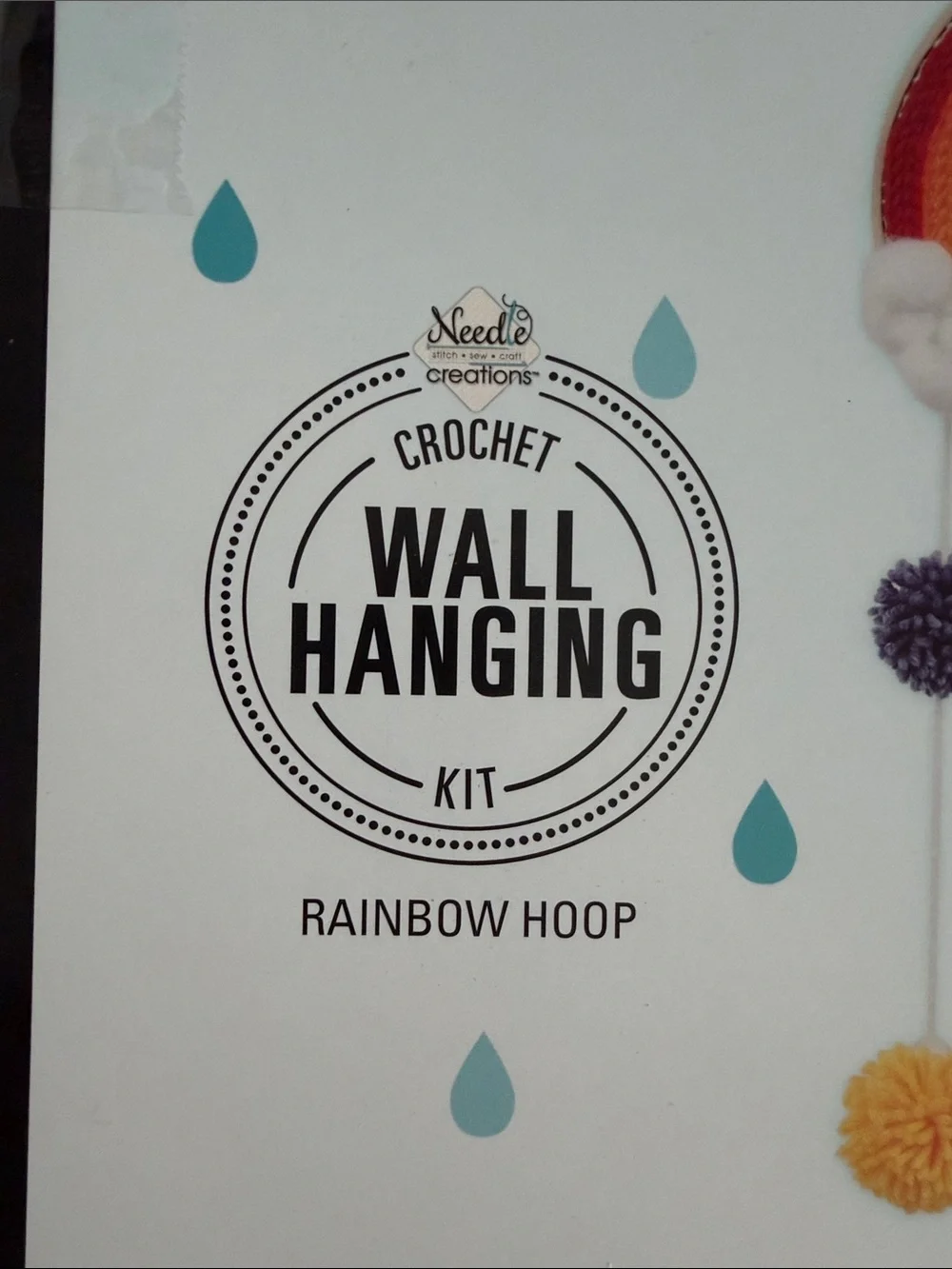 NEW Needle Creations - Crochet Wall Hanging Kit - Rainbow Hoop - Craft Wall Art